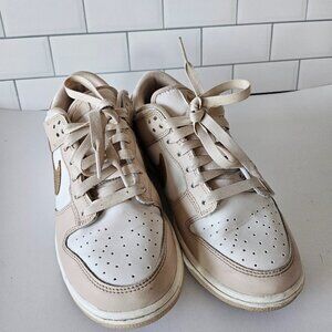 Beige, Gold and White Bike Dunk Lows